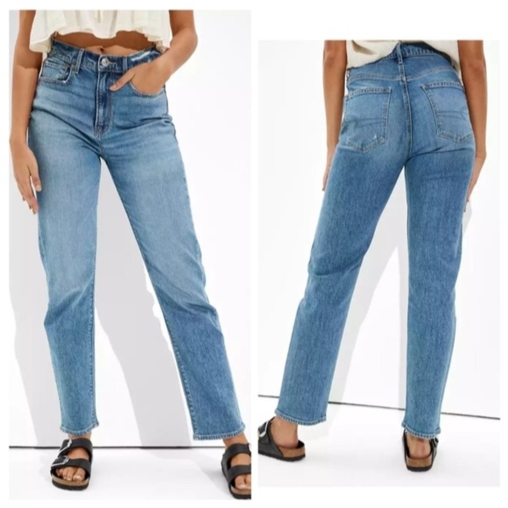 American Eagle AEO Highest Rise 90s Boyfriend Jeans Straight Leg Ankle Denim